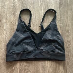 ZYIA Active Black Camo Adjustable Mesh Sports Bra XL Workout Athletic